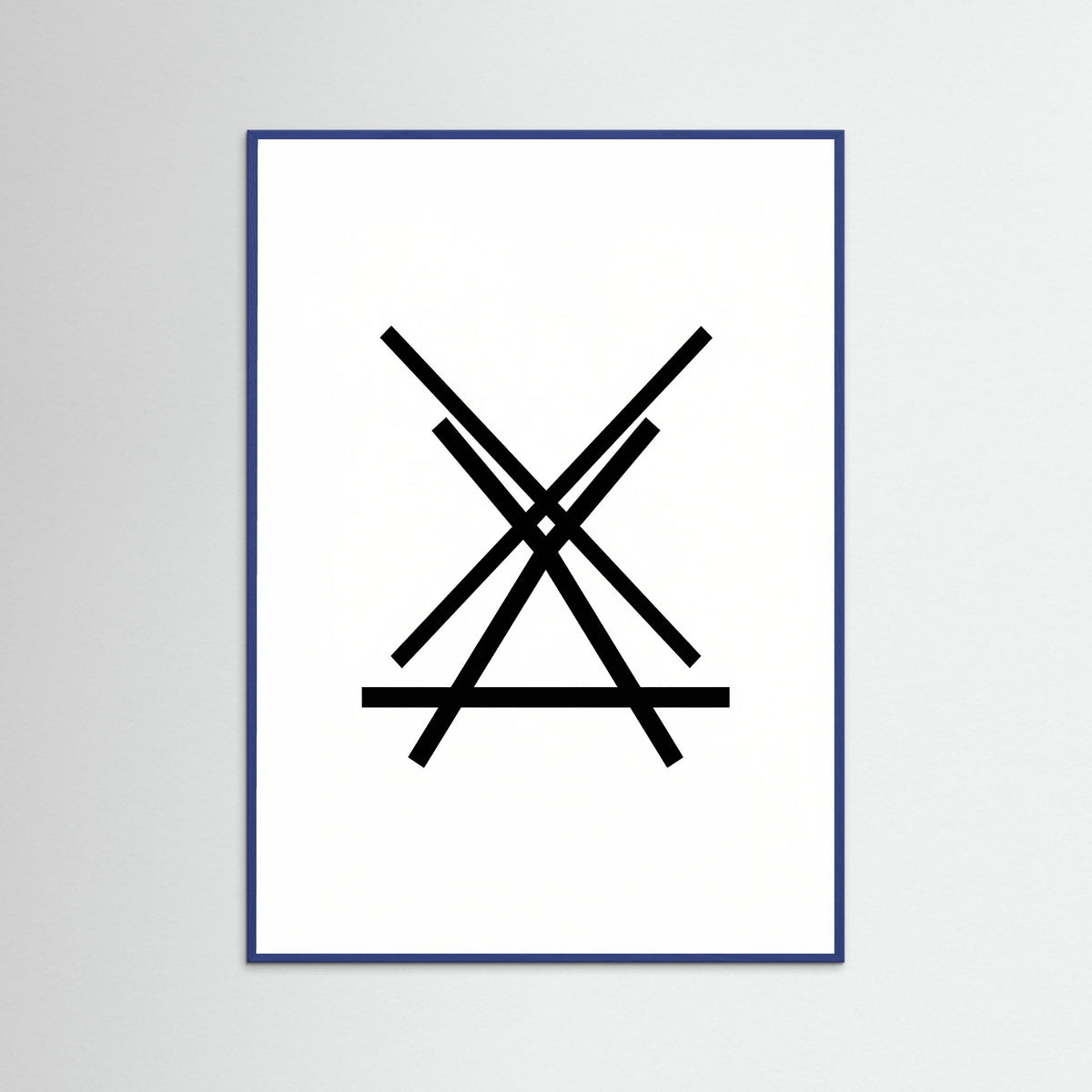 Blue Wood Art Print Beige