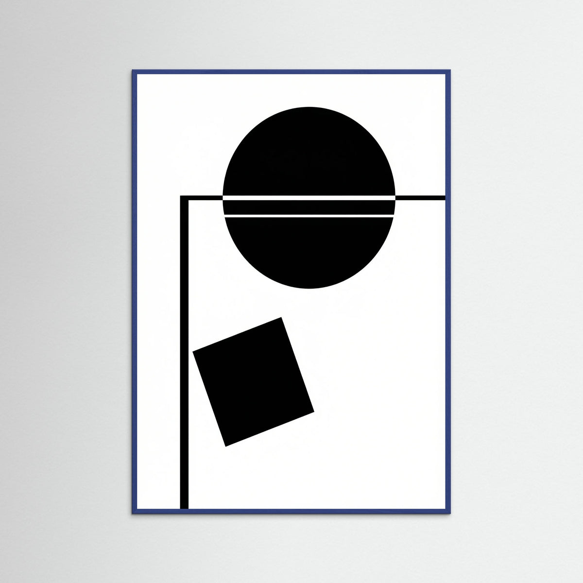 Blue Wood Art Print Beige