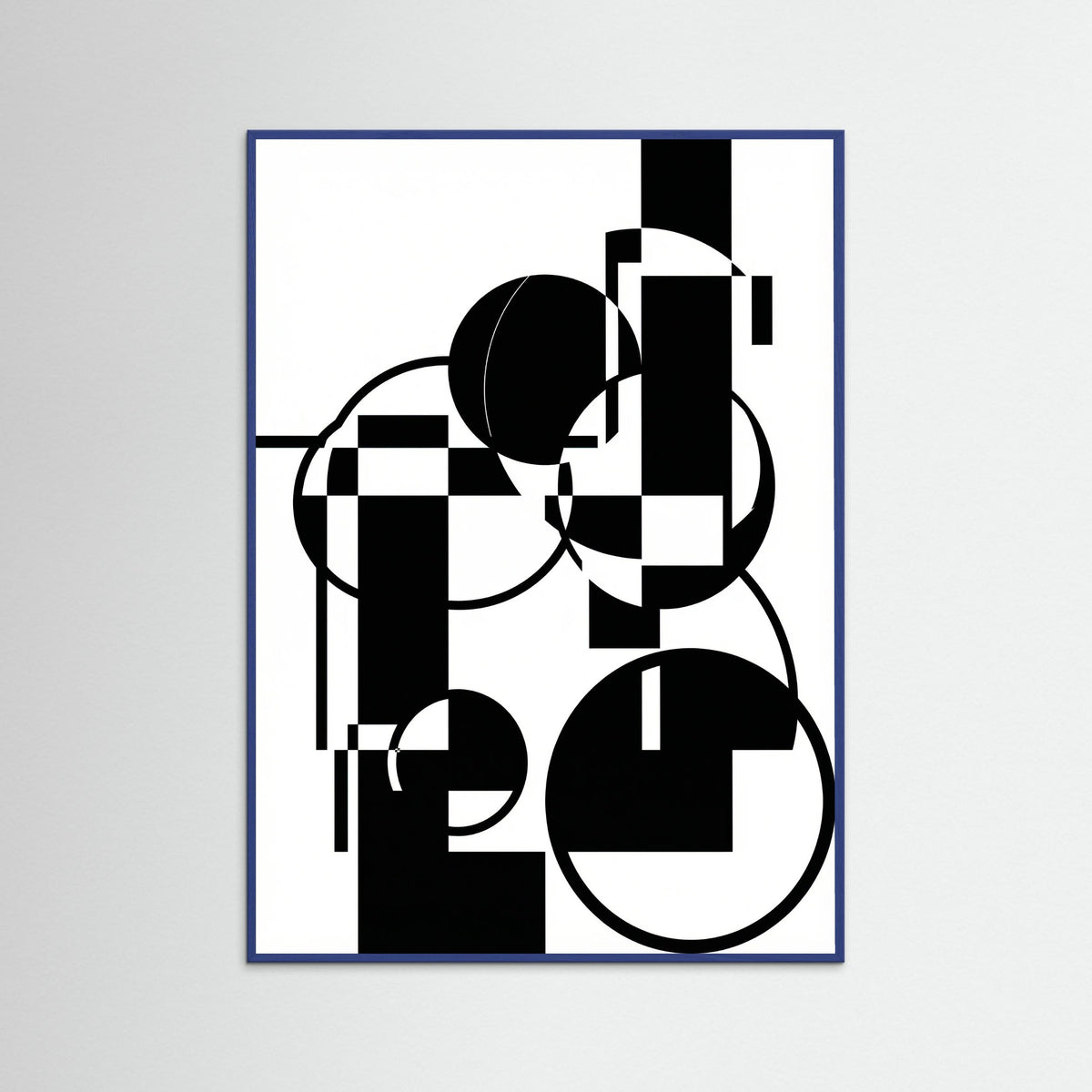 Blue Wood Art Print Beige