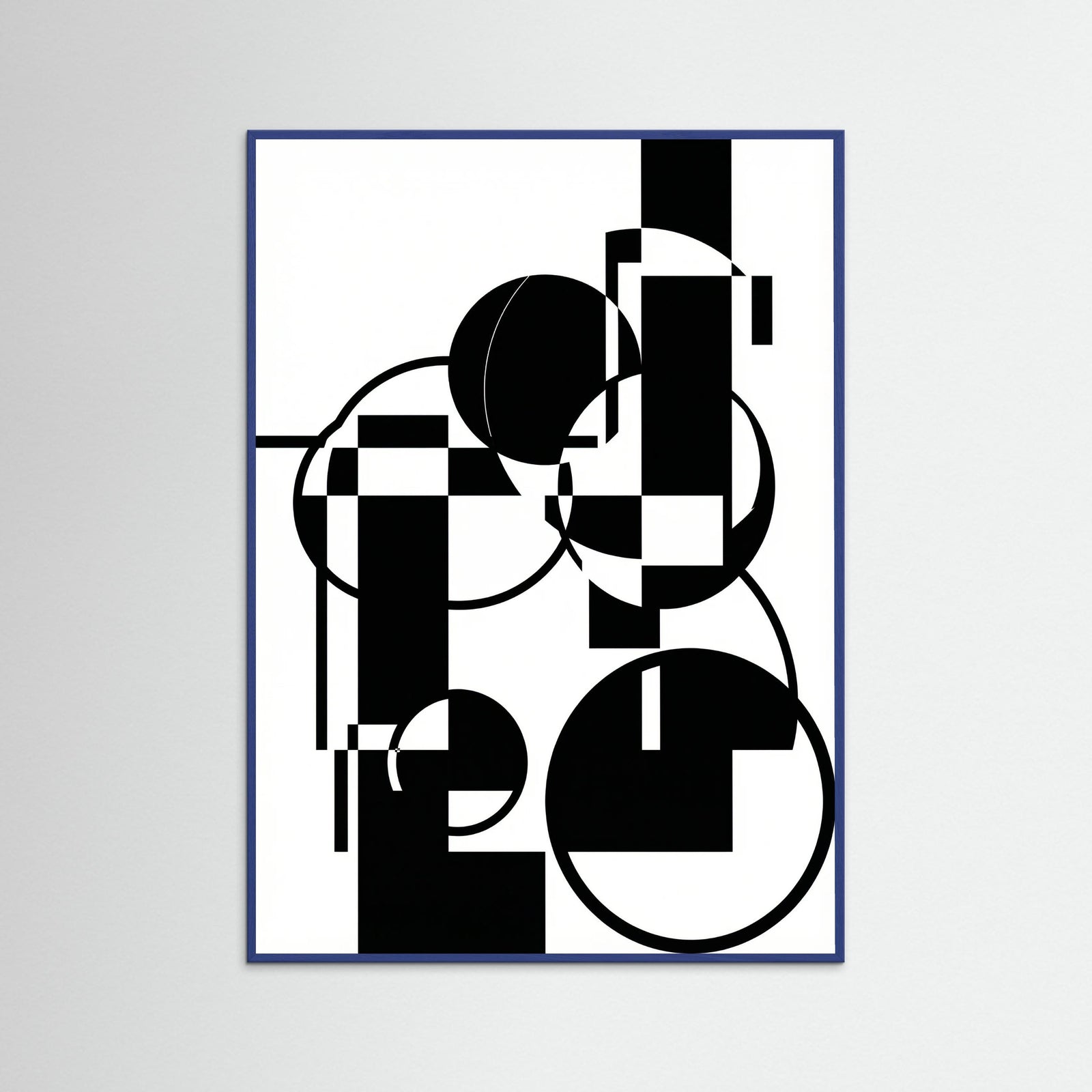 Blue Wood Art Print Beige