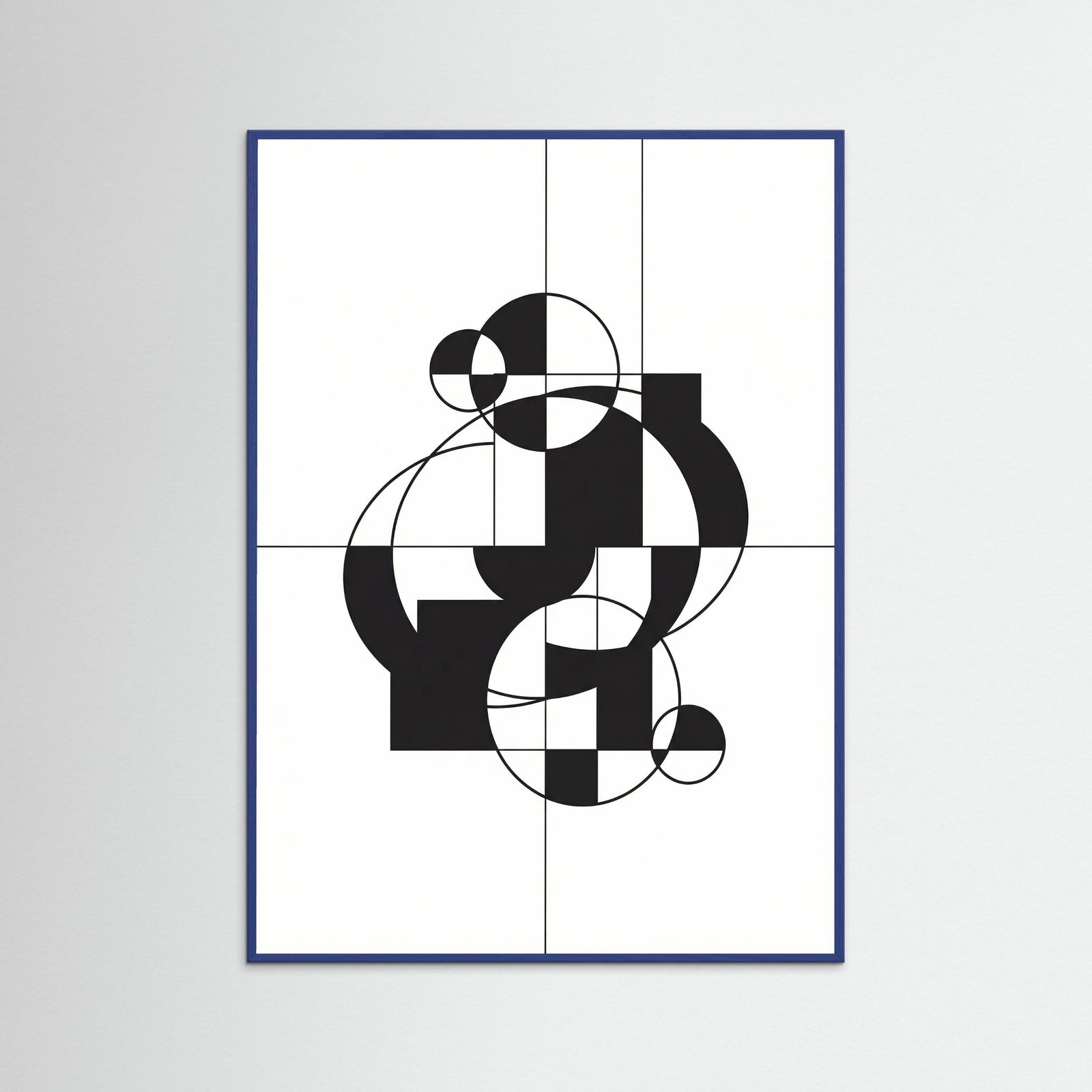 Blue Wood Art Print Beige