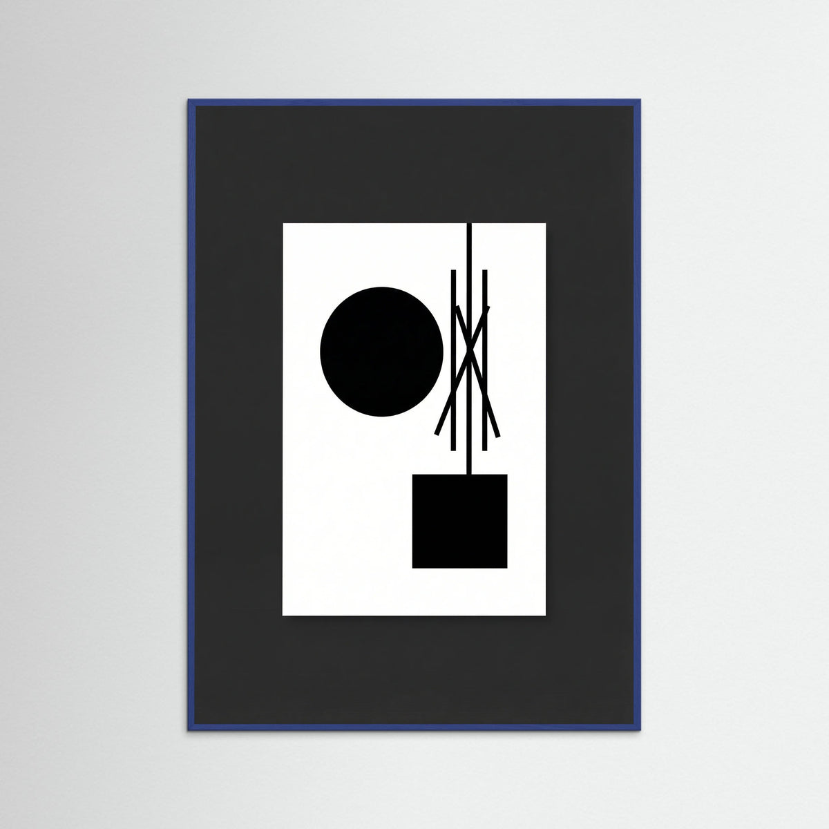 Blue Wood Art Print Beige