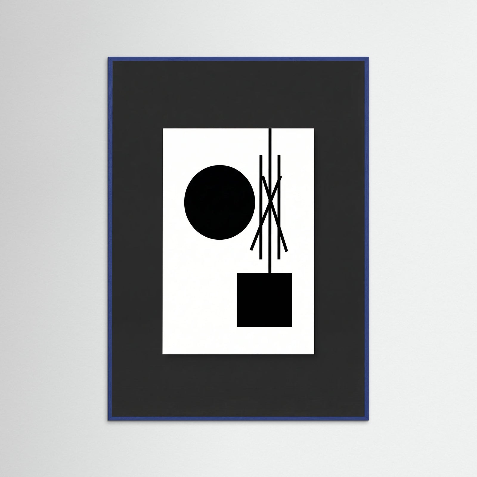 Blue Wood Art Print Beige