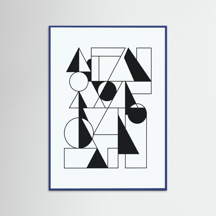 Blue Wood Art Print Beige