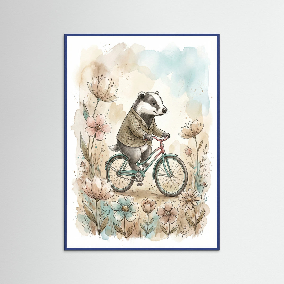 Blue Wood Aviator Bear