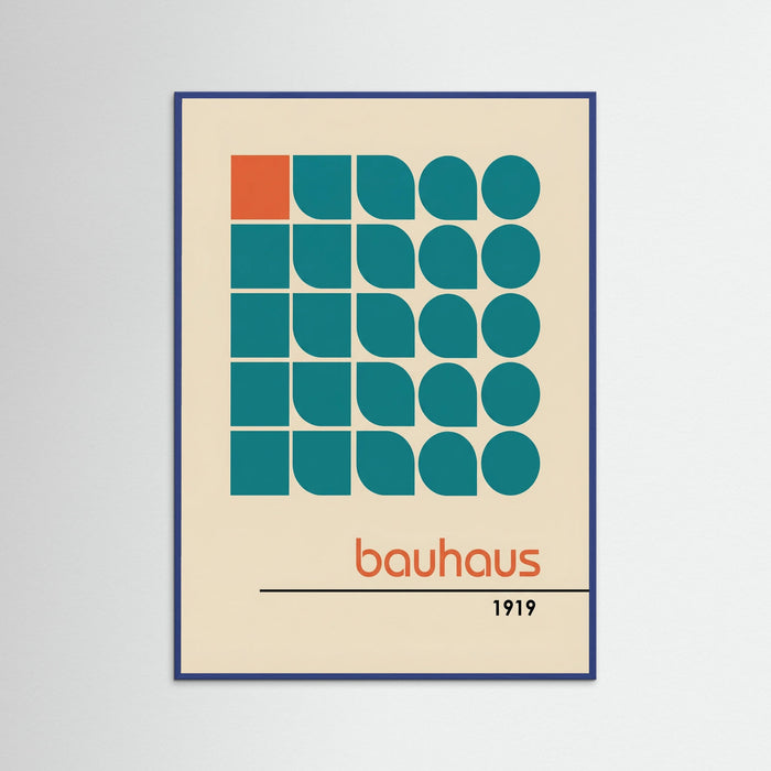 Blue Wood Bauhaus Geometric Rhythm