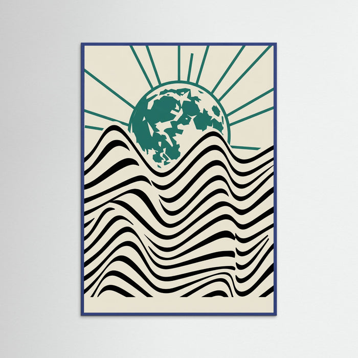 Blue Wood Bauhaus Sun Waves