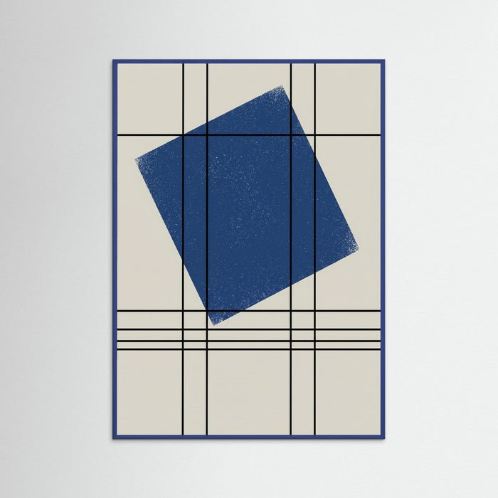 Blue Wood Bauhaus Sunburst Orange
