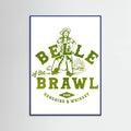 Blue Wood Belle Of The Brawl Cowgirl Wall Art Poster