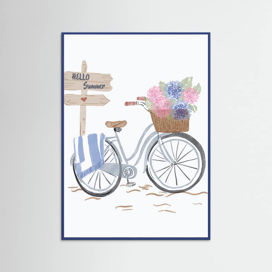 Affiche Bicycle at beach – affiche et impression d’art