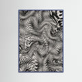 Blue Wood Black And White Net Pattern Poster