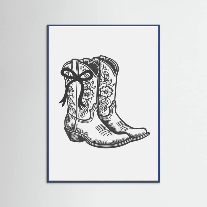 Black Cowgirl Boots with Bow Poster – Poster und Kunstdruck