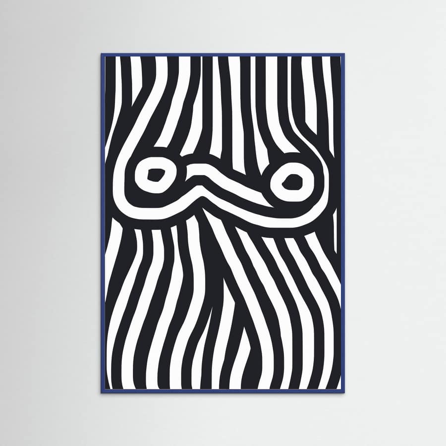 Plakat Black and White Striped Nude – plakat i druk artystyczny
