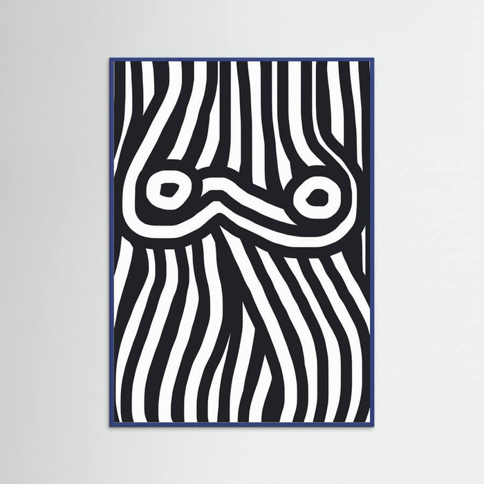 Plakat Black and White Striped Nude – plakat i druk artystyczny