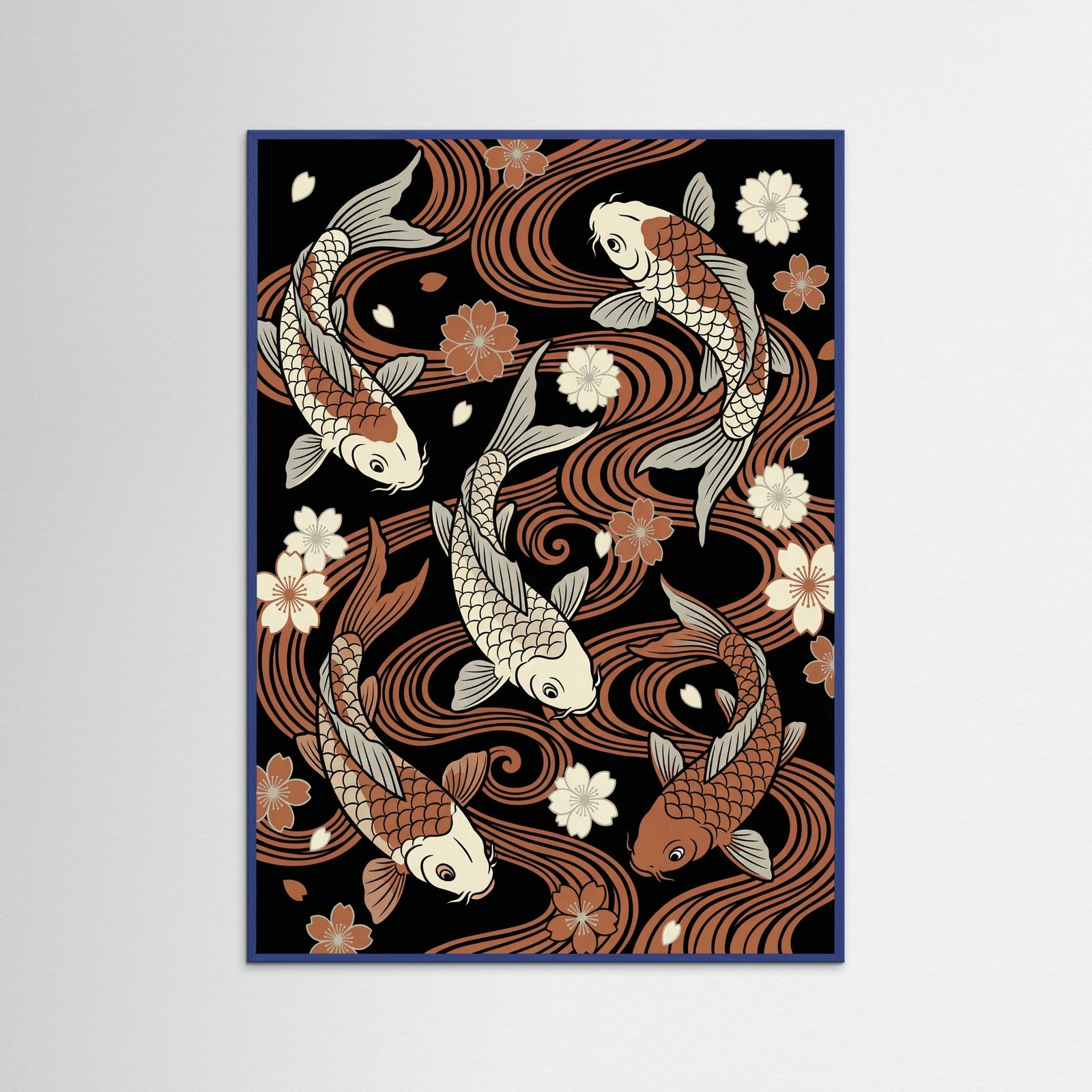 Blue Wood Blossom Stripe Symphony