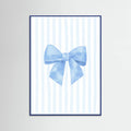 Póster Blue Bow On Stripes – póster e impresión artística