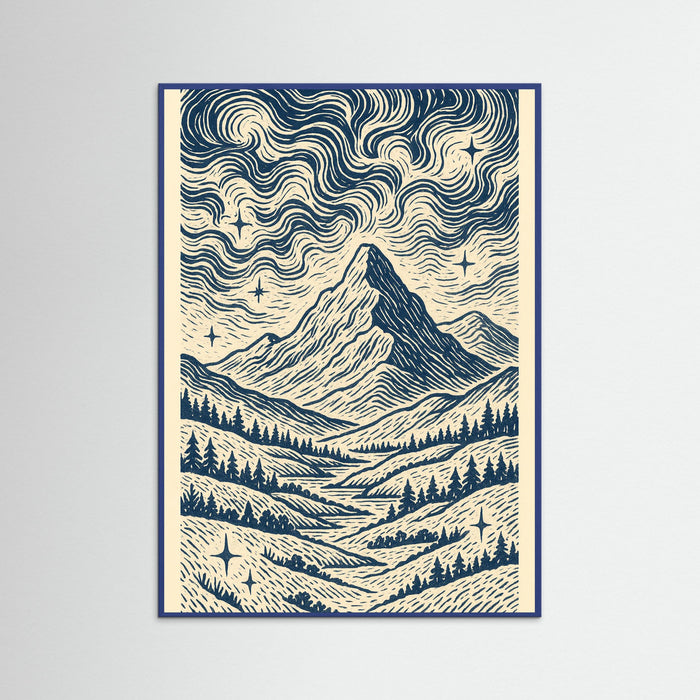 Blue Wood Blue Swirl Pattern