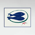 Blue fishes still life Poster – Poster und Kunstdruck