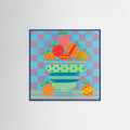 Blue Wood Blues and Oranges Poster