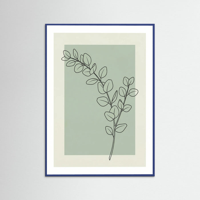 Blue Wood Bohemian Floral Sketch