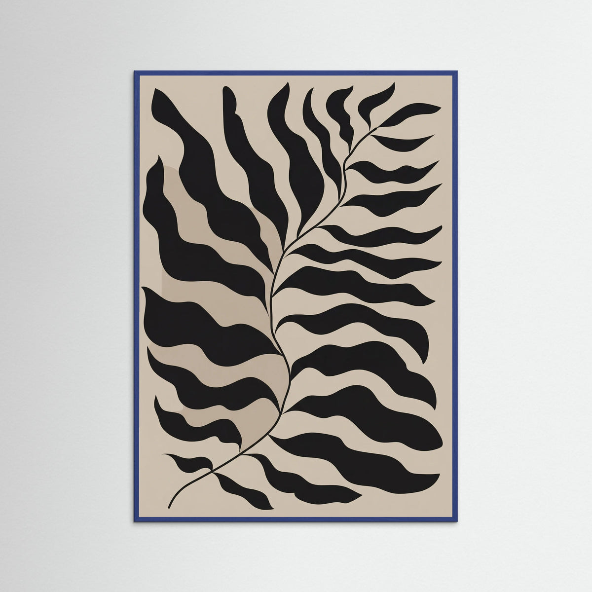 Blue Wood Bohemian Frond Abstract