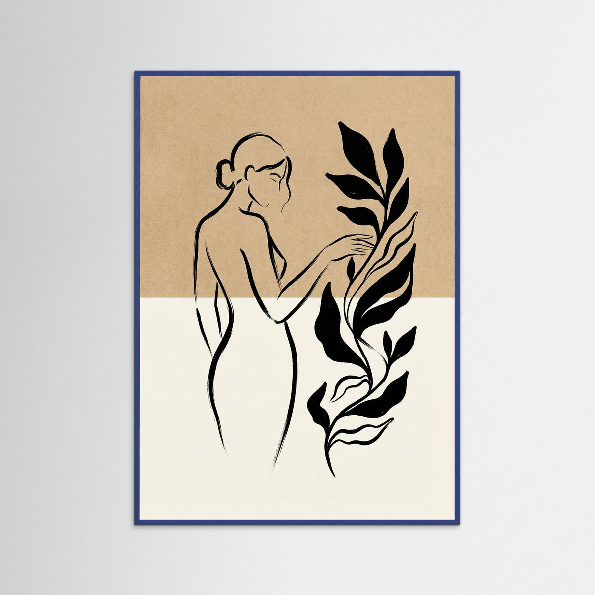 Blue Wood Boho Leaf Embrace