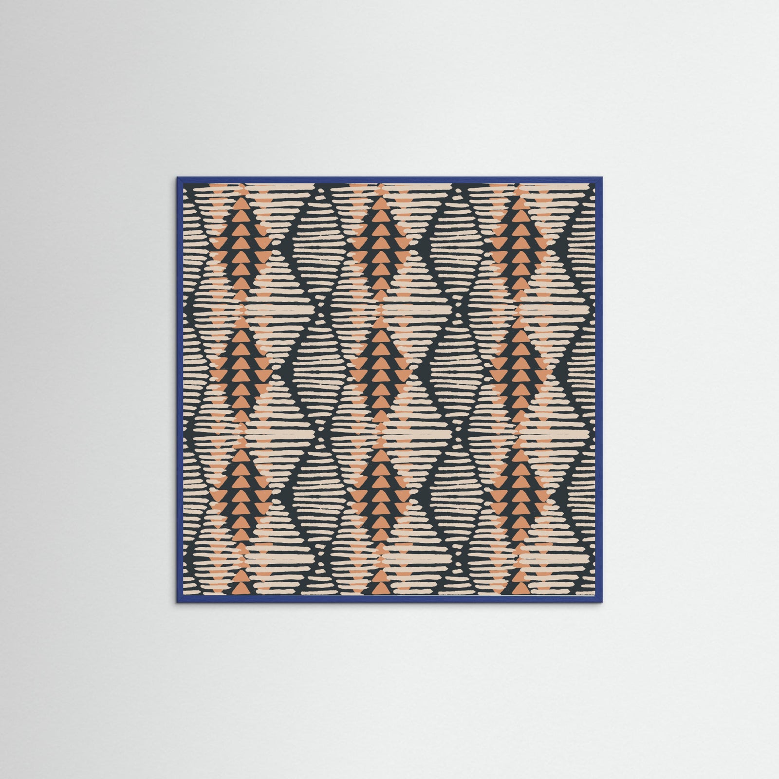 Blue Wood Boho Lines Poster