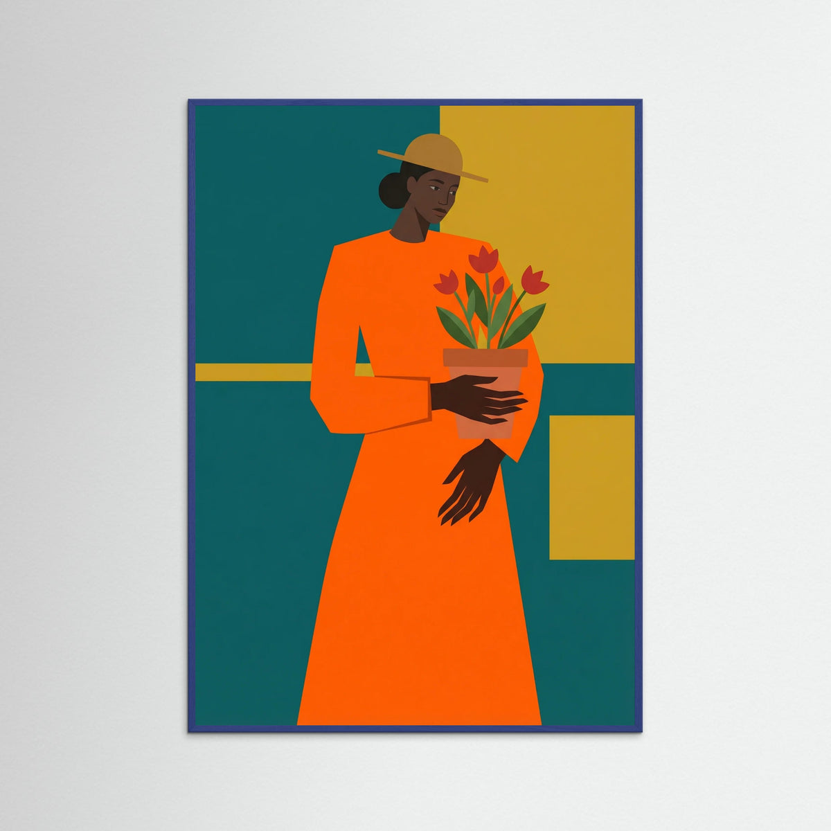 Blue Wood Bold Figure