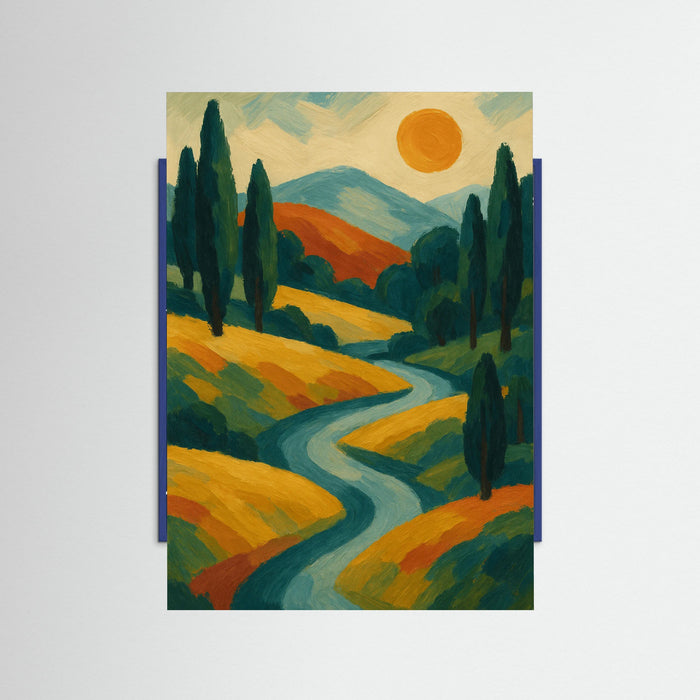 Blue Wood Bold Floral Abstract
