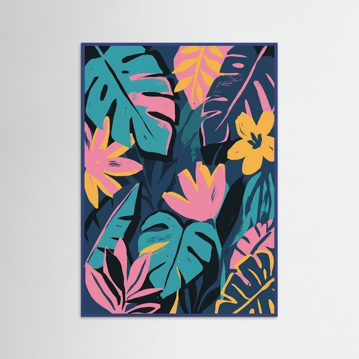 Blue Wood Bold Floral Harmony