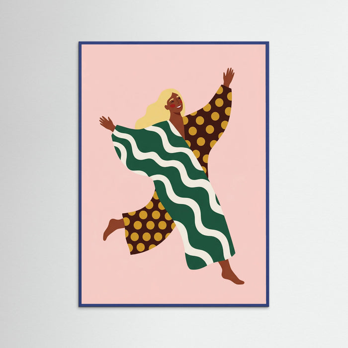 Blue Wood Bold Stylized Figure