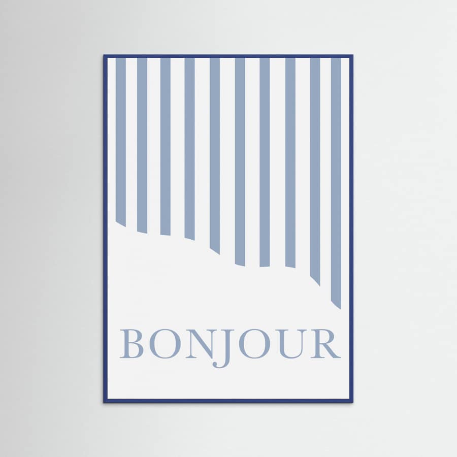 Póster Bonjour Stripes – póster e impresión artística