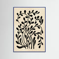 Blue Wood Botanical Silhouette Black
