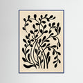 Blue Wood Botanical Silhouette Black