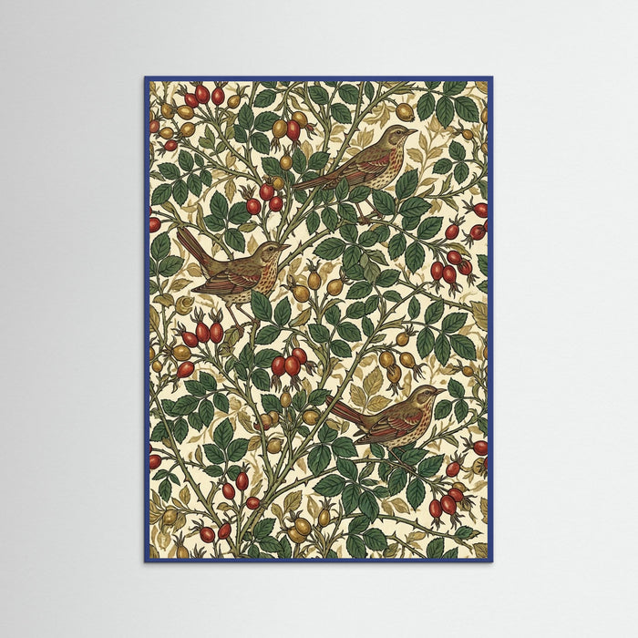Blue Wood Botanical Tapestry