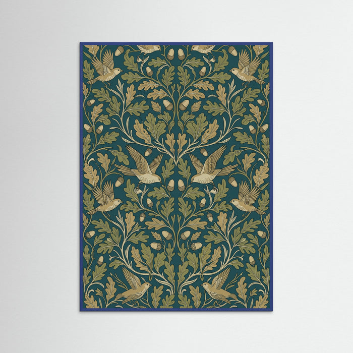 Blue Wood Botanical Tapestry