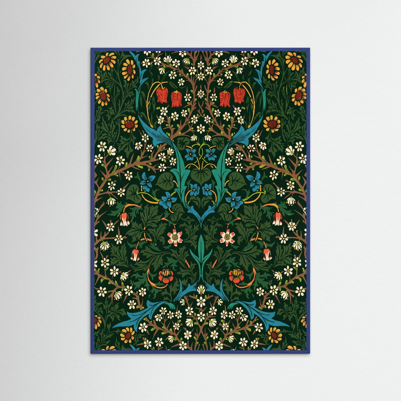 Blue Wood Botanical Tapestry