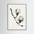 Blue Wood Brushstroke Blooms