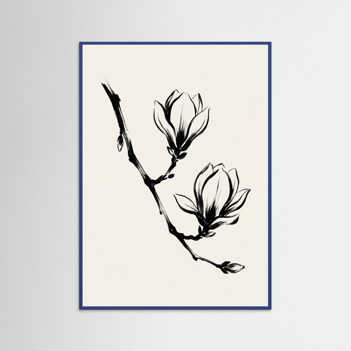 Blue Wood Brushstroke Blooms