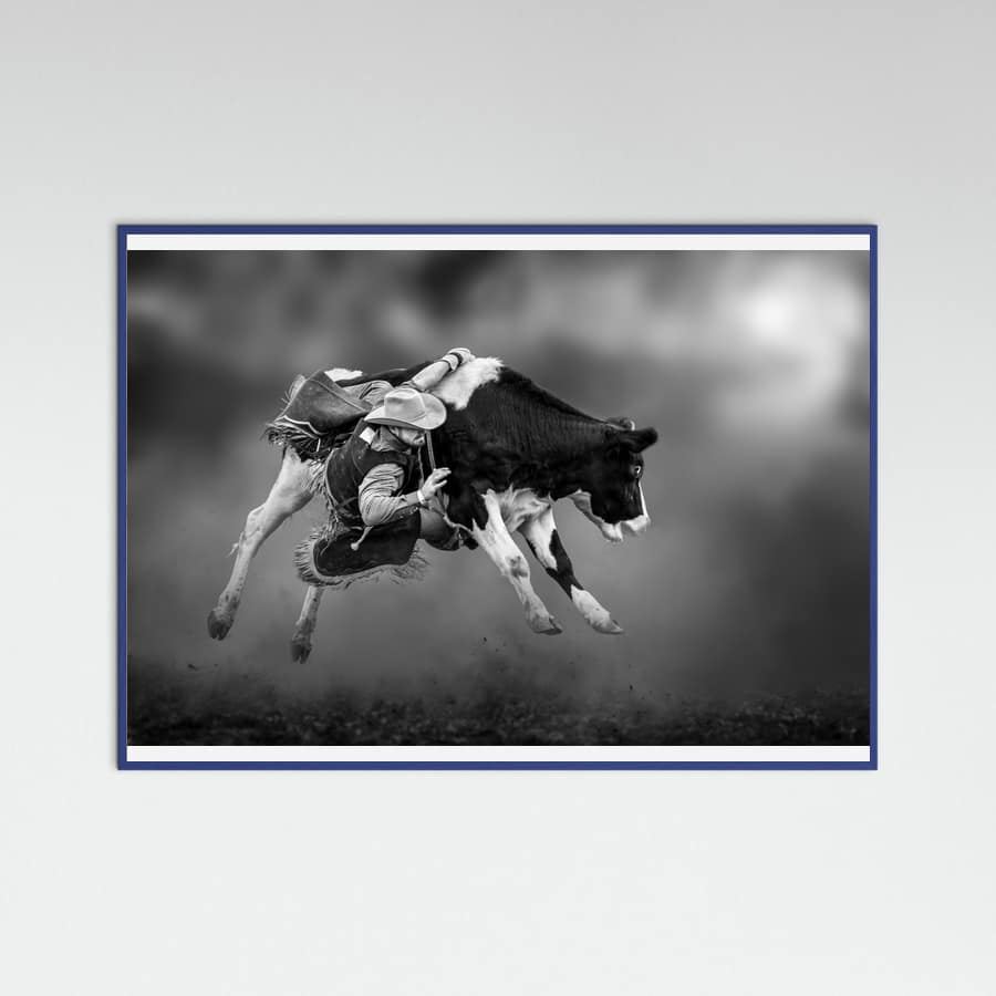Blue Wood Bucking Calf Ride Poster