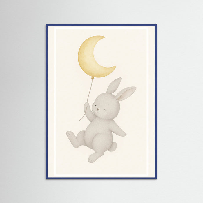 Blue Wood Bunny Moon Balloon