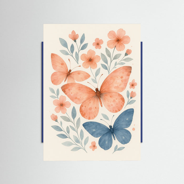 Blue Wood Butterfly Blossoms