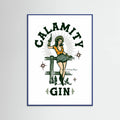 Blue Wood Calamity Gin Funny Retro Western Cowgirl Art Poster