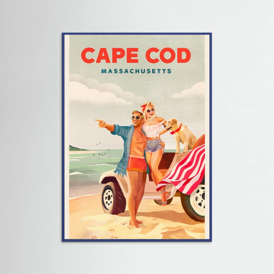 Blue Wood Cape Cod Massachusetts Summer Beach Art Poster