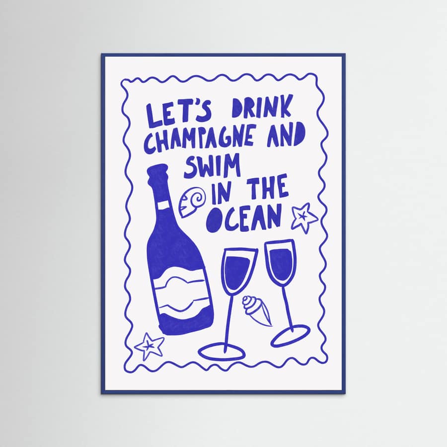 Plakat Champagne by the ocean – plakat i druk artystyczny