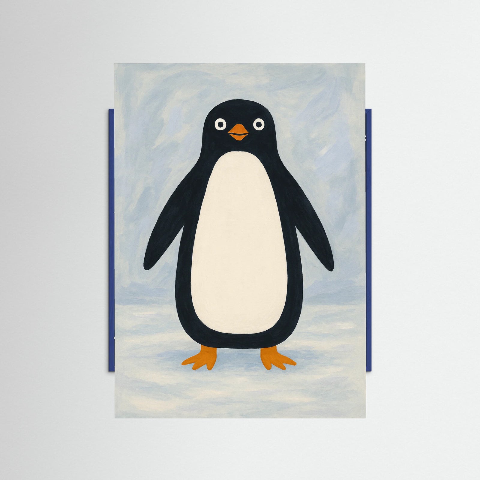 Blue Wood Charming Penguin