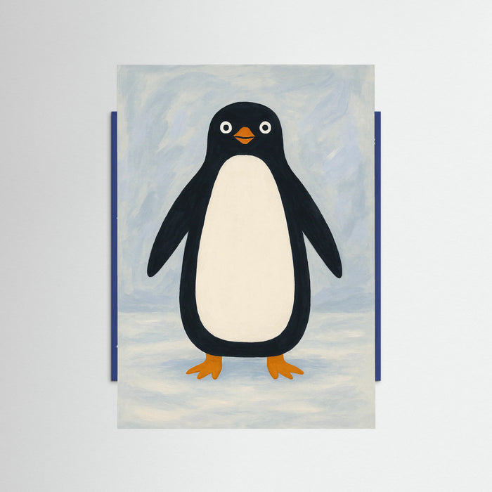 Blue Wood Charming Penguin