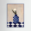 Blue Wood Check the Vase Poster