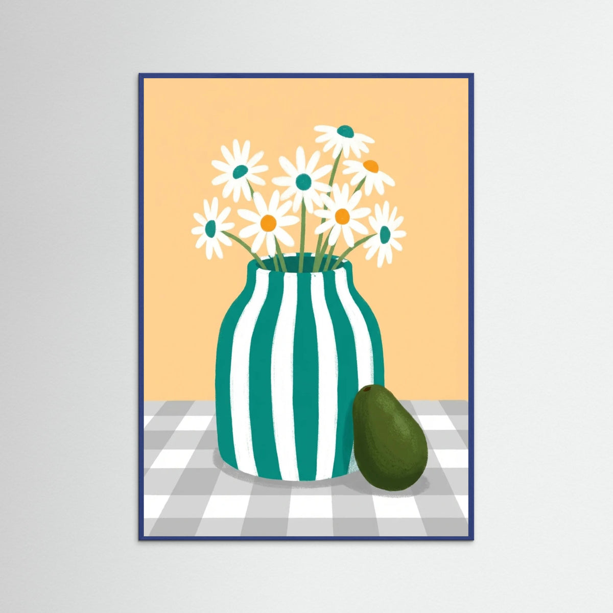 Blue Wood Checkered Citrus Still