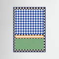 Blue Wood Checkered Rothko Inspiration Poster